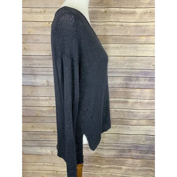 Bethany Mota Womens Small Sweater Metallic V Neck Lightweight Top - Picture 7 of 8